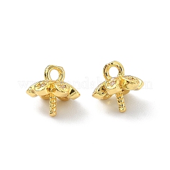 Brass Rhinestone Screw Cup Peg Bails&nbsp;KK-P232-08G