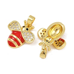 Brass Micro Pave Cubic Zirconia Pendants&nbsp;KK-F908-01G-B02