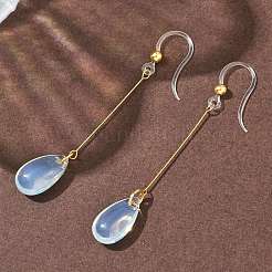 Electroplated 304 Stainless Steel Resin Dangle Earrings&nbsp;EJEW-Z129-06G-03