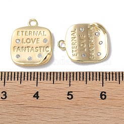 Brass Micro Pave Cubic Zirconia Pendants&nbsp;KK-F867-05G