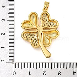 Rack Plating Brass Micro Pave Clear Cubic Zirconia Pendants&nbsp;KK-Z063-32G