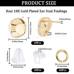 10Pcs Brass Stud Earring Findings&nbsp;KK-CN0002-47