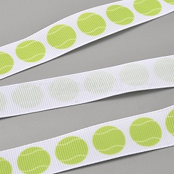 5 Yards Tennis Print Polyester Grosgrain Ribbon&nbsp;OCOR-WH0085-64D