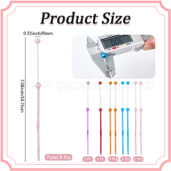 8Pcs 5 Colors DIY Alloy Beadable Crochet Hooks&nbsp;AJEW-CP0006-89