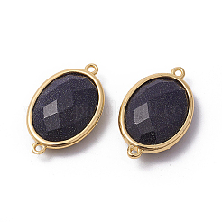 Golden Tone Brass Synthetic Blue Goldstone Links connectors&nbsp;LS-G-F339-A10