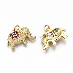 Brass Micro Pave OldRose Cubic Zirconia Charms&nbsp;ZIRC-S067-173-NF