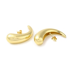 Rack Plating Brass Teardrop Stud Earrings for Women&nbsp;EJEW-D073-01G