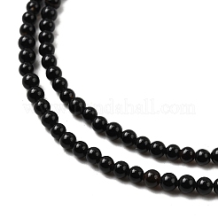 Natural Black Onyx Round Bead Strands&nbsp;G-A130-3mm-K04