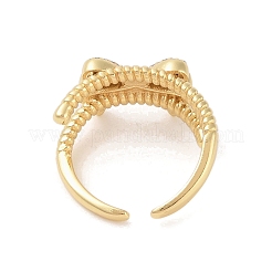 Bowknot Brass Micro Pave Clear Cubic Zirconia Open Cuff Rings&nbsp;RJEW-S417-06G