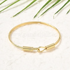 Brass Open Cuff Bangles with S Clasps for Women&nbsp;KK-CBA782E-01