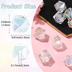 10Pcs Two Tone UV Plating Rainbow Iridescent Acrylic Beads&nbsp;TACR-YW0002-33C