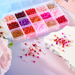 1800Pcs 15 Styles Baking Paint Imitation Jade Glass Beads & Electroplate Glass Beads Sets&nbsp;EGLA-TA0001-73
