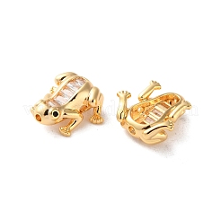 Brass Micro Pave Clear Cubic Zirconia Beads&nbsp;X1-KK-L221-002G