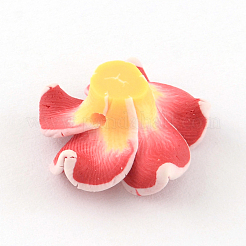Handmade Polymer Clay 3D Flower Plumeria Beads&nbsp;CLAY-Q192-15mm-08