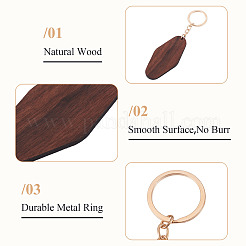 Walnut Wood Pendant Keychains&nbsp;KEYC-TAC0034-06B