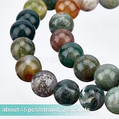 2 Strands Round Natural Indian Agate Beads Strands&nbsp;G-OC0002-32