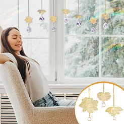 6Pcs 3 Style Brass & Stainless Steel Hanging Ornaments&nbsp;HJEW-NB00311