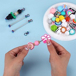 20Pcs Iron Bar Beadable Keychain for Jewelry Making DIY Crafts&nbsp;IFIN-SZ0001-40
