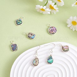 8Pcs 4 Styles Natural Abalone Shell/Paua Shell Pendants&nbsp;FIND-SZ0003-08