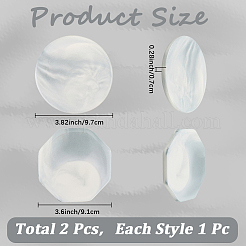 2Pcs 2 Styles Marble Pattern Porcelain Cup Coasters&nbsp;AJEW-CP0009-18A
