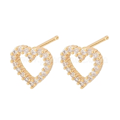 Brass Micro Pave Cubic Zirconia Stud Earrings&nbsp;KK-Z166-04G