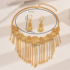 Exquisite Middle Eastern Alloy Hollow Round Tassel Earrings & Necklaces Sets for Women&nbsp;VB5816