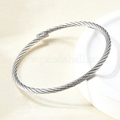 304 Stainless Steel Bangles for Women Men&nbsp;BJEW-Z131-01P