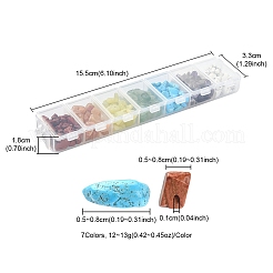 84~91G 7 Styles Chakra Natural & Synthetic Gemstone Chip Beads Strands&nbsp;G-YW0001-30