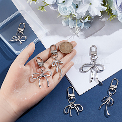 6Pcs 6 Styles Alloy Bowknot Pendant Decorations&nbsp;HJEW-SP0001-66P