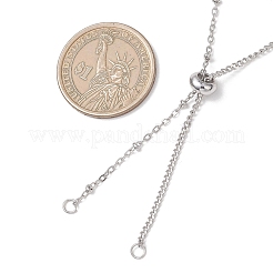 304 Stainless Steel Satellite Chain Curb Chain Slider Necklace Making&nbsp;AJEW-JB01530
