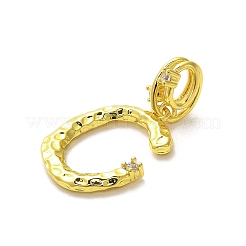 Rack Plating Brass Micro Pave Cubic Zirconia European Dangle Charms&nbsp;KK-L210-015G-C
