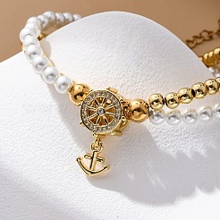 Brass Multi-strand Bracelets&nbsp;BJEW-M056-01G