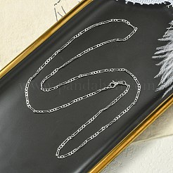 2mm Rack Plating Brass Figaro Chain Necklaces for Women Men&nbsp;MAK-L044-34P