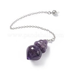 Mixed Natural & Synthetic Gemstone Pointed Dowsing Pendulums&nbsp;AJEW-B020-04P