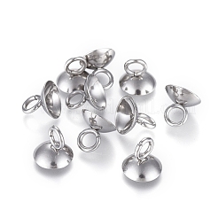 202 Stainless Steel Bead Cap Pendant Bails&nbsp;STAS-L198-05B