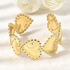 Heart Brass Cuff Bangles for Women&nbsp;BJEW-Z163-01G