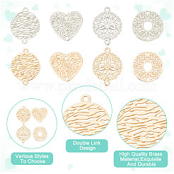 80Pcs 8 Styles Long-Lasting Plated Brass Connector Charms&nbsp;KK-HY0003-74
