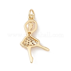 Brass Micro Pave Cubic Zirconia Pendants&nbsp;X-KK-G415-22G