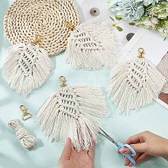DIY Handmade Woven Cotton Bohemian Style Keychain Making Kits&nbsp;DIY-SC0028-16