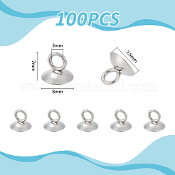 100Pcs 202 Stainless Steel Bead Cap Pendant Bails&nbsp;STAS-UN0034-88