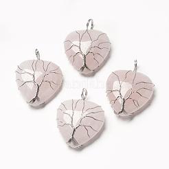 Natural Rose Quartz Pendants&nbsp;G-G713-F02