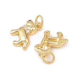 Brass Micro Pave Cubic Zirconia Pendants&nbsp;KK-G544-25G