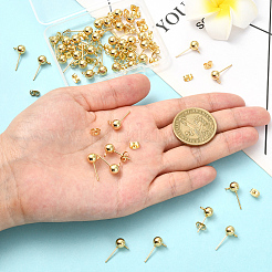 40Pcs 304 Stainless Steel Stud Earring Findings&nbsp;STAS-SC0010-54