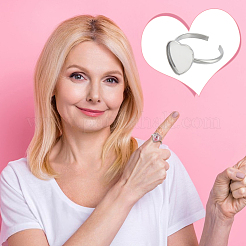 DIY Blank Heart Cuff Ring Making Kit&nbsp;FIND-UN0002-92