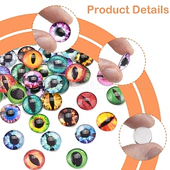 60Pcs Half Round with Eye Glass Cabochons&nbsp;GGLA-FS0001-16A