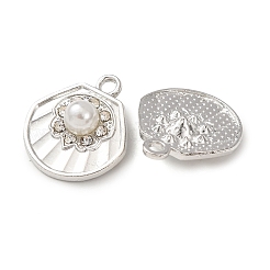 Alloy & ABS Imitation Pearl & Rhinestone Pendants&nbsp;FIND-K030-18D-P
