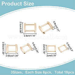 18Pcs 9 Style Zinc Alloy Rectangle Buckle Ring&nbsp;DIY-WR0002-59