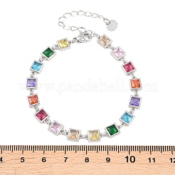 304 Stainless Steel Pave Colorful Cubic Zirconia Tennis Bracelets for Women&nbsp;BJEW-T023-02A-P