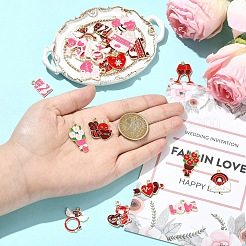 36Pcs 12 Styles Valentine's Day Alloy Enamel Pendants&nbsp;ENAM-YW0008-91A