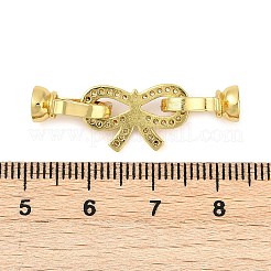 Brass Micro Pave Clear Cubic Zirconia Fold Over Clasps&nbsp;KK-H202-21G